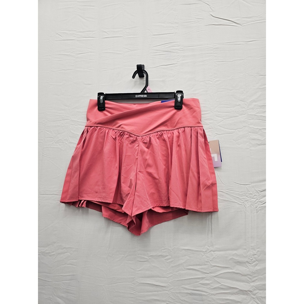 JoyLab Womens Crossover Pleated Skort Pink Polyester Athletic Size XL
